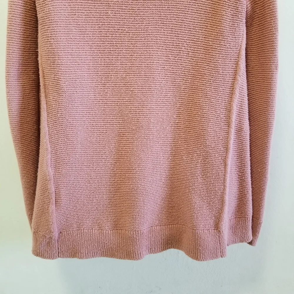 Madewell Sweater Riverside Texture Pink Supersoft Yarn Knit Elliptical Hem XS